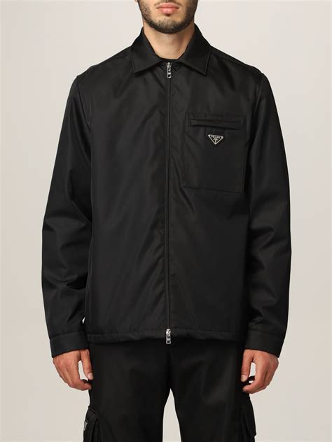 prada men printed coat|Prada nylon jacket men's.